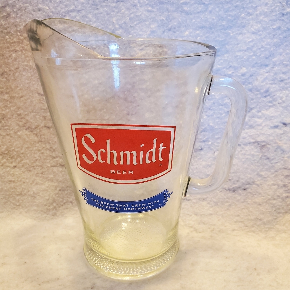 Schmidt Beer Pitcher Vintage The Brew That Grew With The Great Northwest
